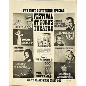 NBC-TV "Festival at Ford's Center Thanksgiving Night" Vintage Print Ad 1970